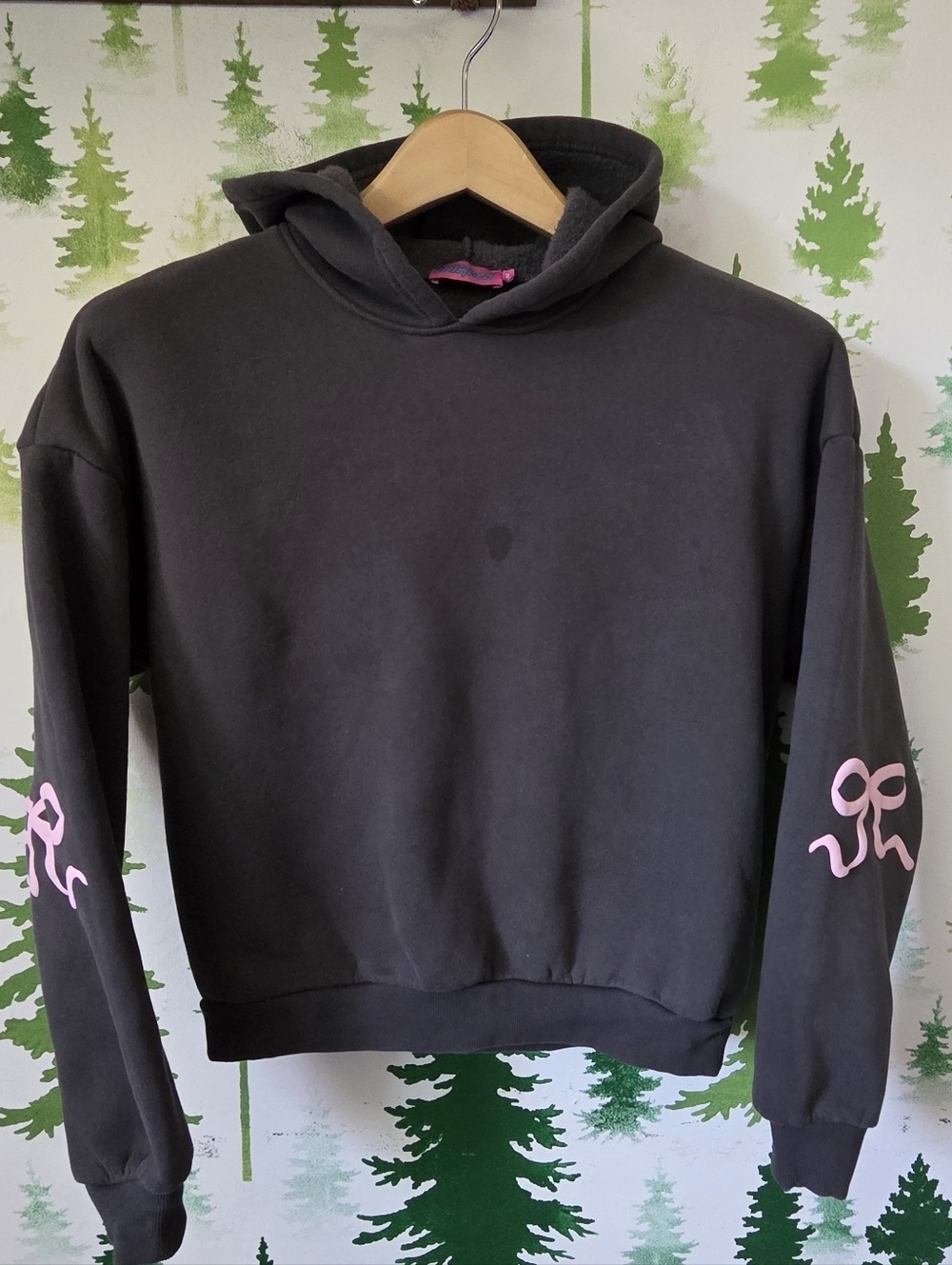 Edikted Grey Bonney Bow Detail Hoodie